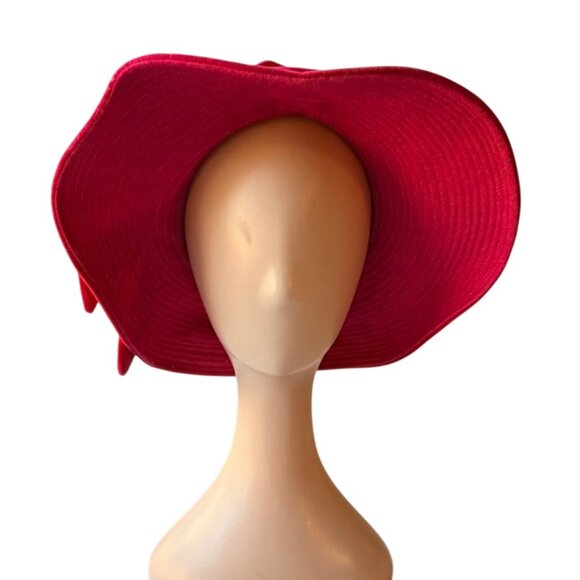 Vintage 1960s Dana Original Pink Velvet Satin Wide Brim Women’s Hat with Bow - Picture 8 of 10